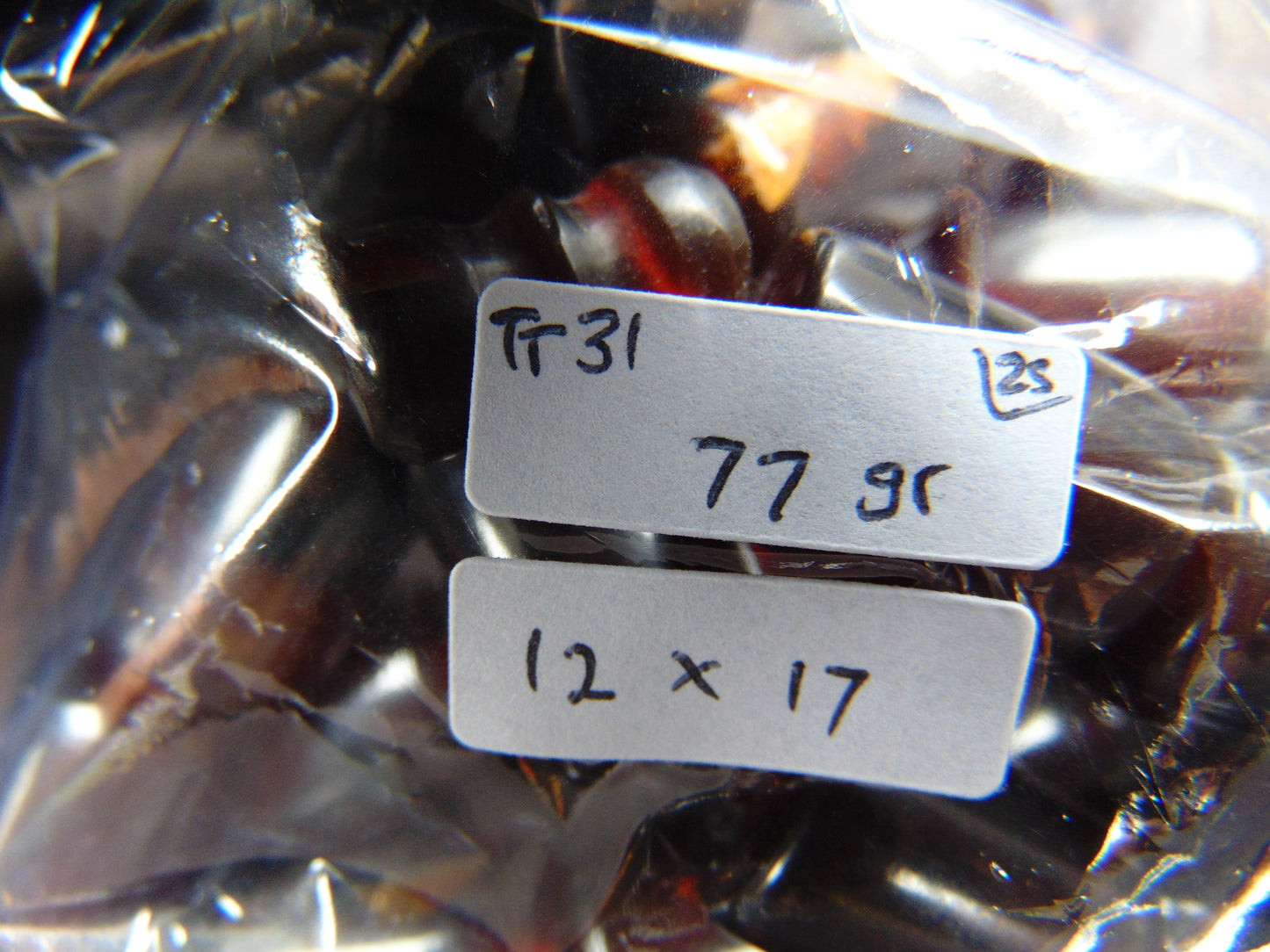 77 gr Komboloi Rosary 33+2 Beads 12x18 mm Indonesian Black Red Amber for Healing TT31