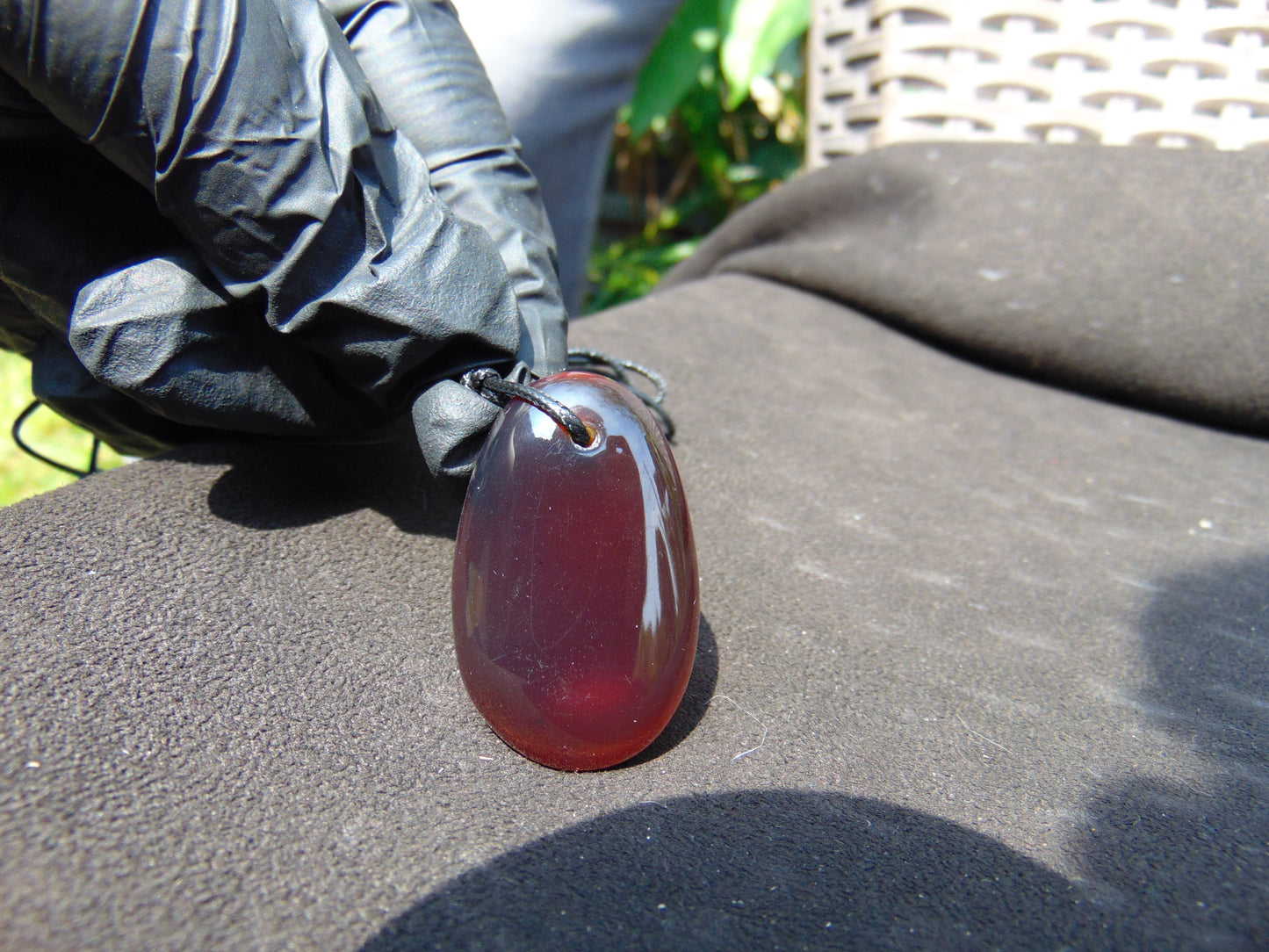 7 gr Pendant 40x26x11 mm Indonesian Blue Amber for Healing A21