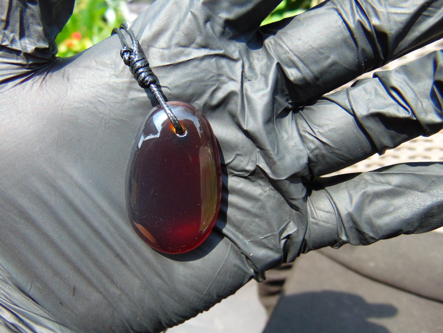 7 gr Pendant 40x26x11 mm Indonesian Blue Amber for Healing A21