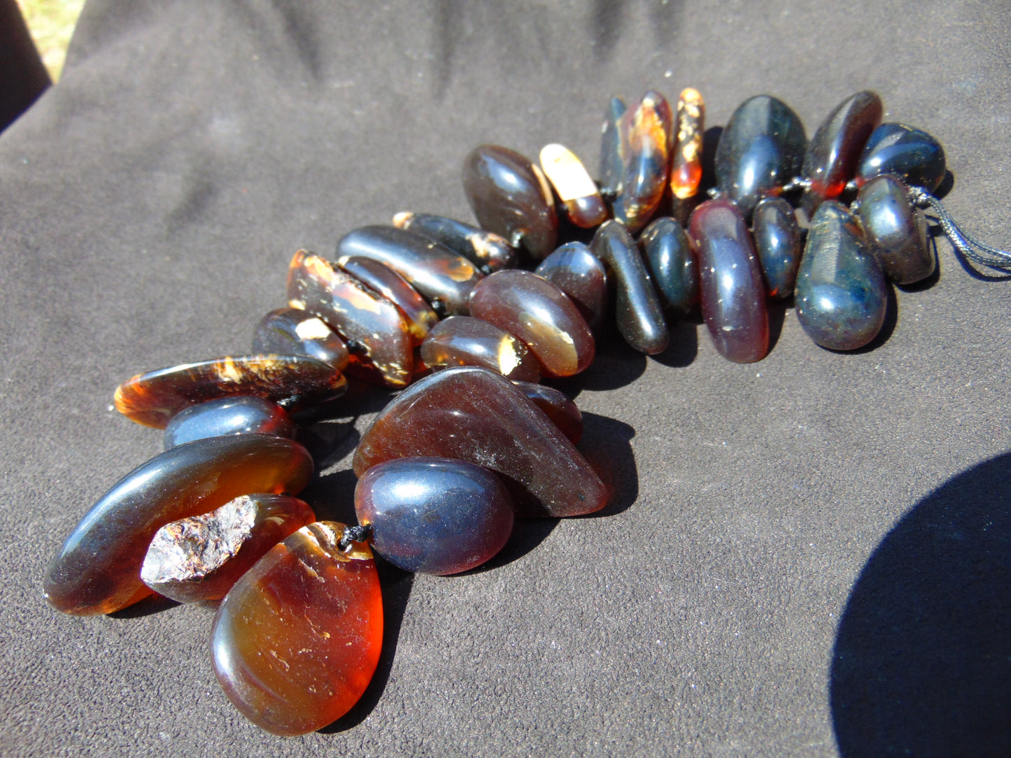 219 gram Small Beads Combination Necklace Statement Indonesian Amber for Healing A651