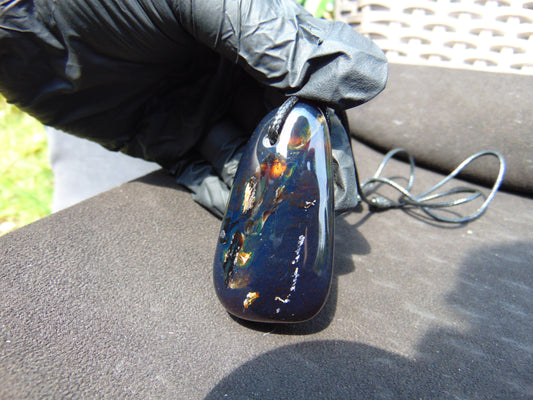 36 gr Pendant 66x34x30 mm Indonesian Blue Amber for Healing PFN138