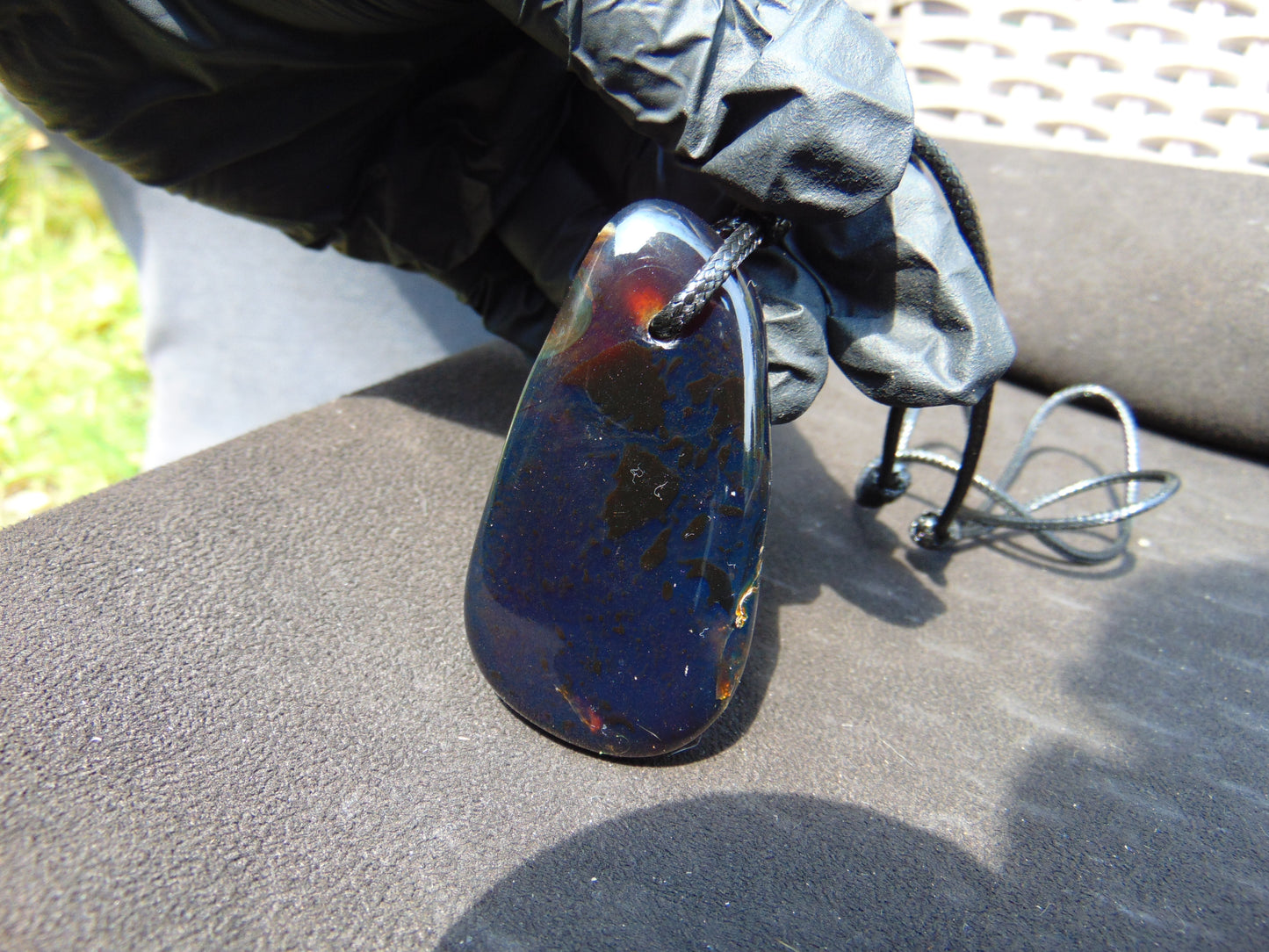 36 gr Pendant 66x34x30 mm Indonesian Blue Amber for Healing PFN138