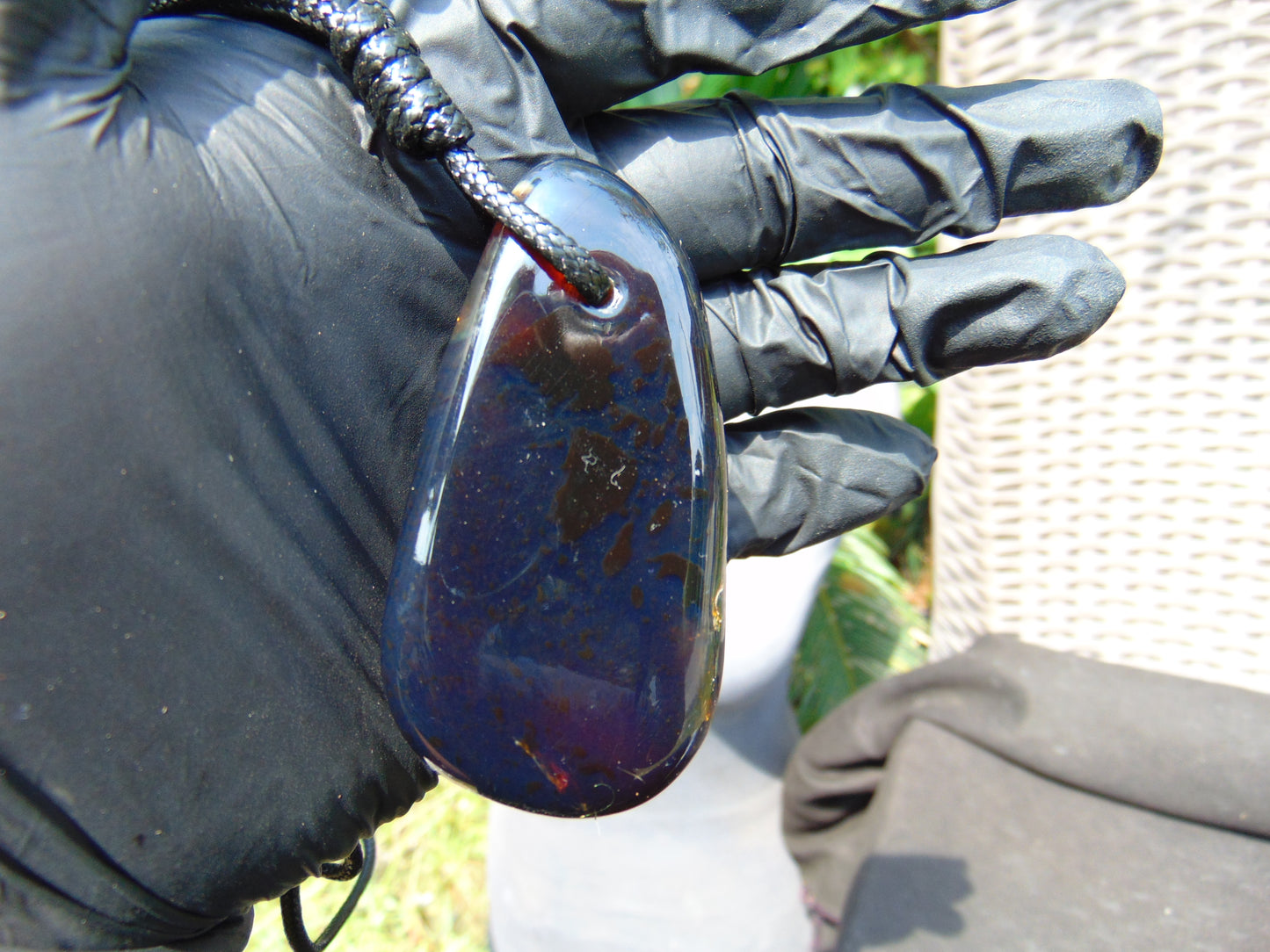 36 gr Pendant 66x34x30 mm Indonesian Blue Amber for Healing PFN138