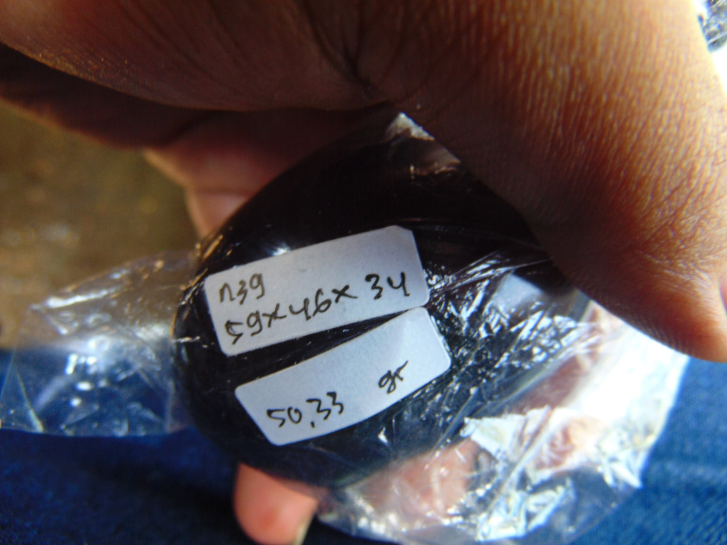 50.33 gr Big Pendant 59x46x34 mm Indonesian Blue Amber for Healing N39