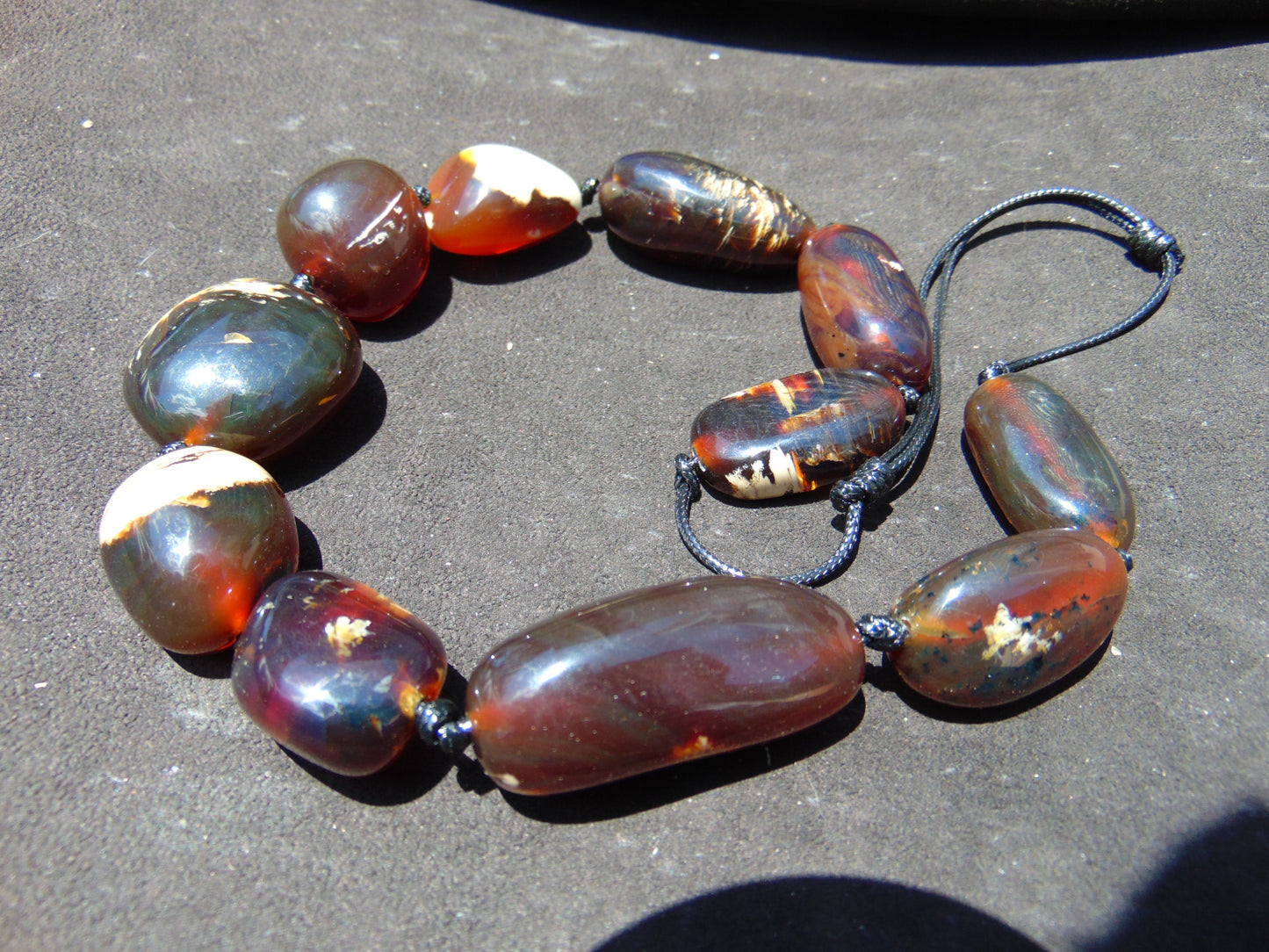 105 gr Big Necklace Indonesian Cherry Red Amber for Healing