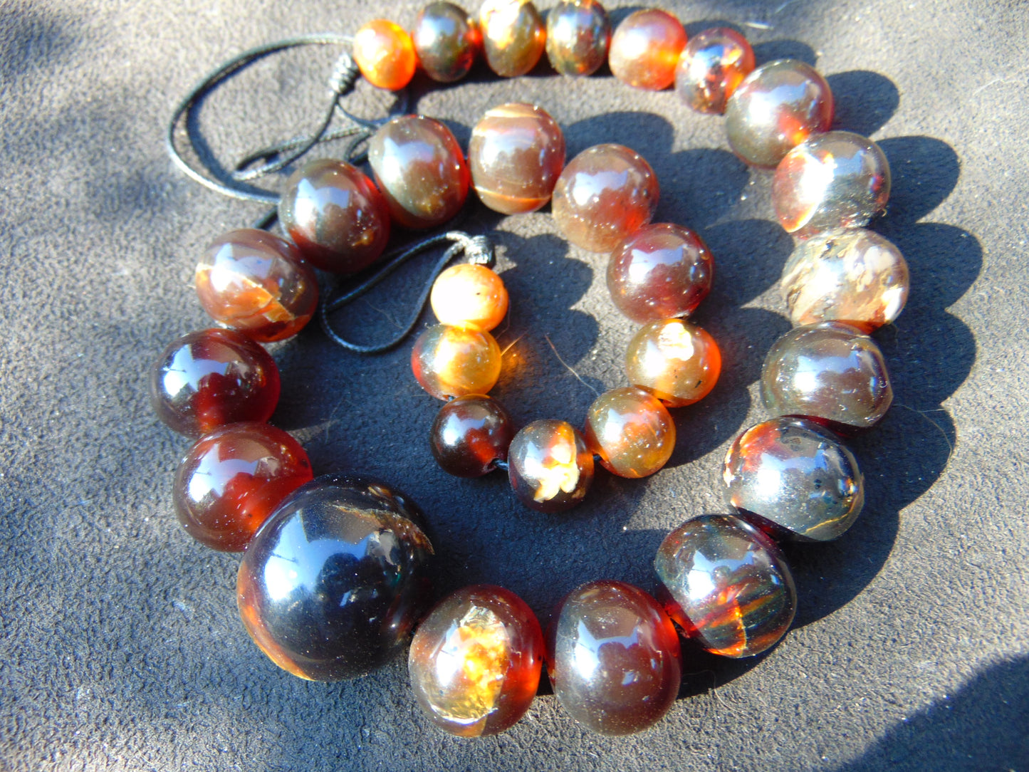 63 gram Small Beads Combination Necklace Indonesian Orange Amber for Healing NE229
