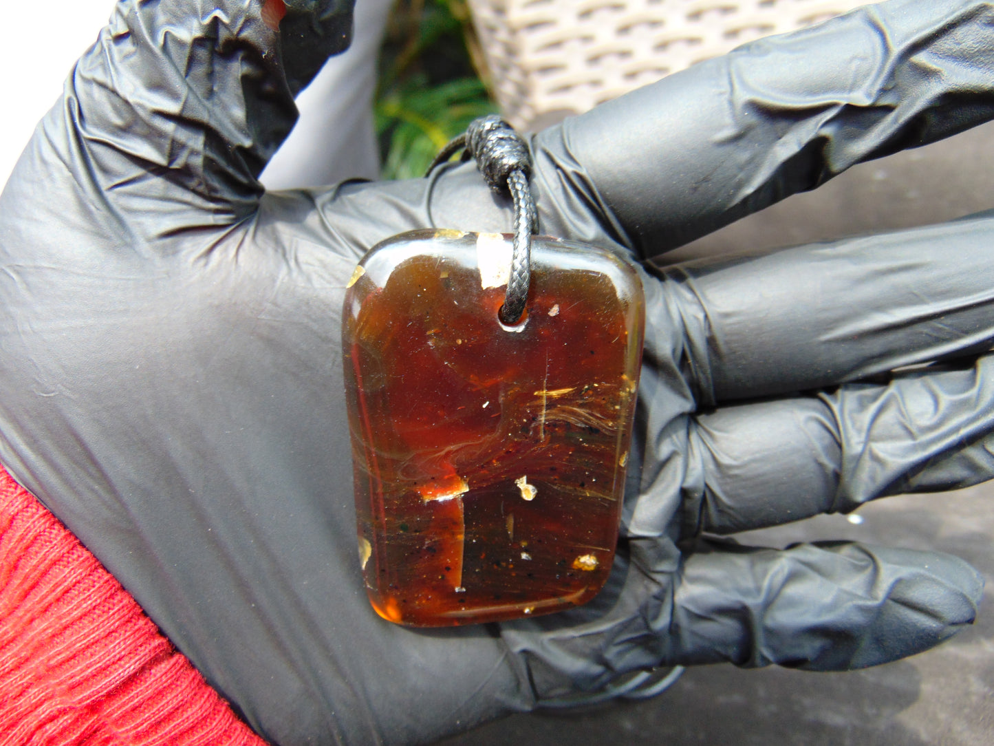 15 gram Pendant Indonesian Blue Red Amber for Healing pc92