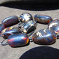 130 gr Big Necklace 8 beads Indonesian Dark Blue Amber for Healing