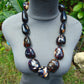 233 gr 13 beads necklace Indonesian Dark Blue Amber for Healing A13k105