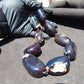 130 gr Big Necklace 8 beads Indonesian Dark Blue Amber for Healing