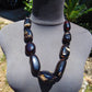 130 gr Big Necklace 8 beads Indonesian Dark Blue Amber for Healing