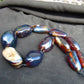 197 gr 11 beads necklace Indonesian Dark Blue Amber for Healing A11k100