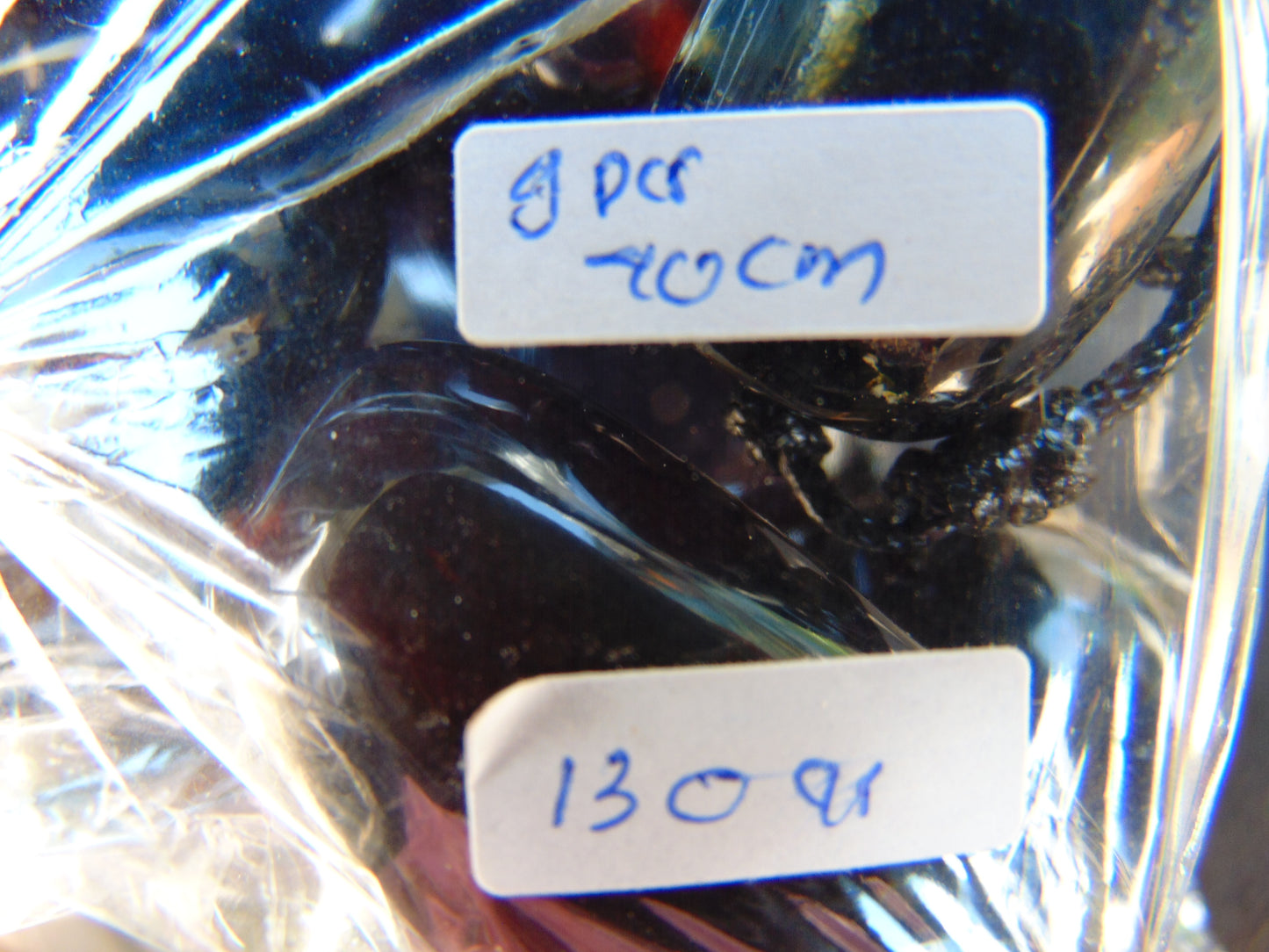 130 gr Big Necklace 8 beads Indonesian Dark Blue Amber for Healing