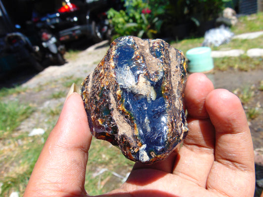 58 gram Rough Raw Indonesian Blue Amber for Healing RBM17