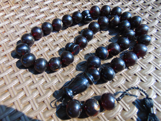 194 gr Big Tasbih Rosary 33+3 Beads 20 mm Indonesian Cherry Red Amber for Healing Collection TB20i13