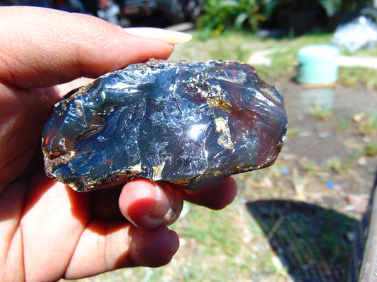 59 gram Rough Raw Indonesian Blue Amber for Healing RBM32