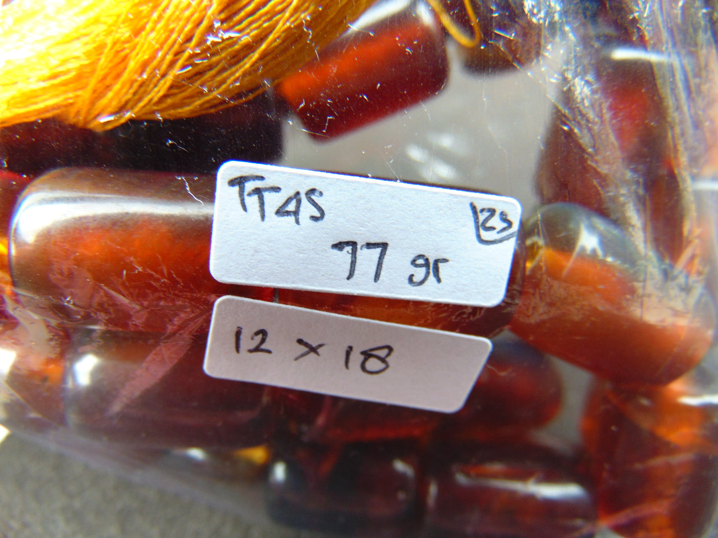 77 gr Komboloi Tasbih Rosary 33+2 Beads 12x18 mm Indonesian Yellow Red Bluish Amber for Healing TT45