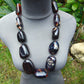 251 gr 11 beads necklace Indonesian Dark Blue Amber for Healing A11K102