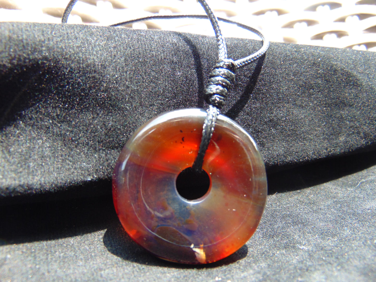 7 gr Donut Pendant Indonesian Blue Amber for Healing 26A28