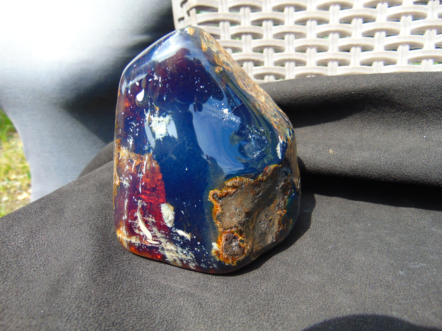 332 Gr Full Polished Indonesian Blue Amber for Healing ML86