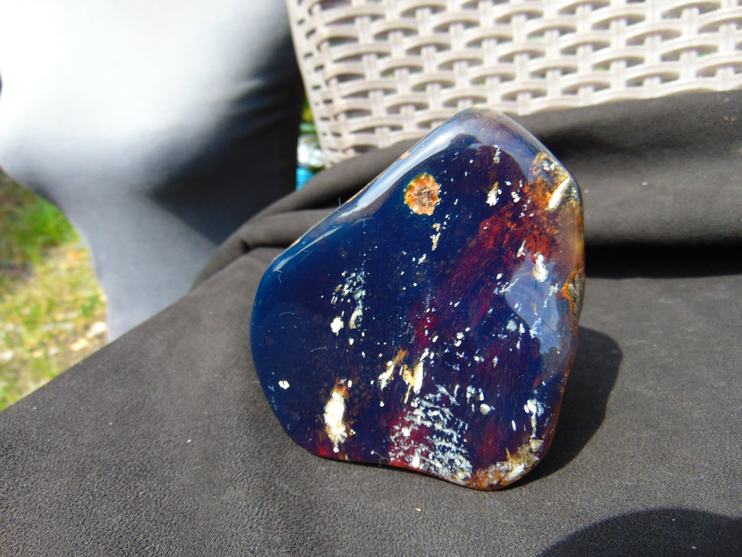 332 Gr Full Polished Indonesian Blue Amber for Healing ML86