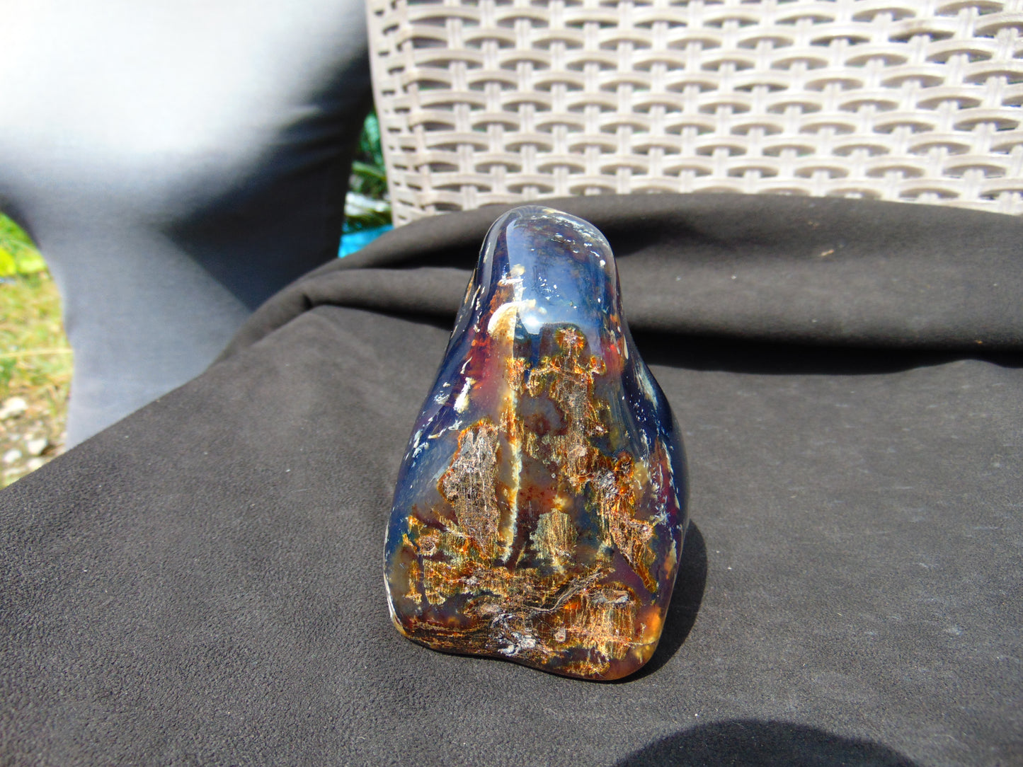 332 Gr Full Polished Indonesian Blue Amber for Healing ML86