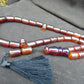 86 gr Komboloi Rosary 33+2 Beads 12x18 mm Indonesian Yellow Red Amber for Healing TT29