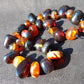 52 gram Small Beads Combination Necklace Indonesian Red White Amber for Healing A658