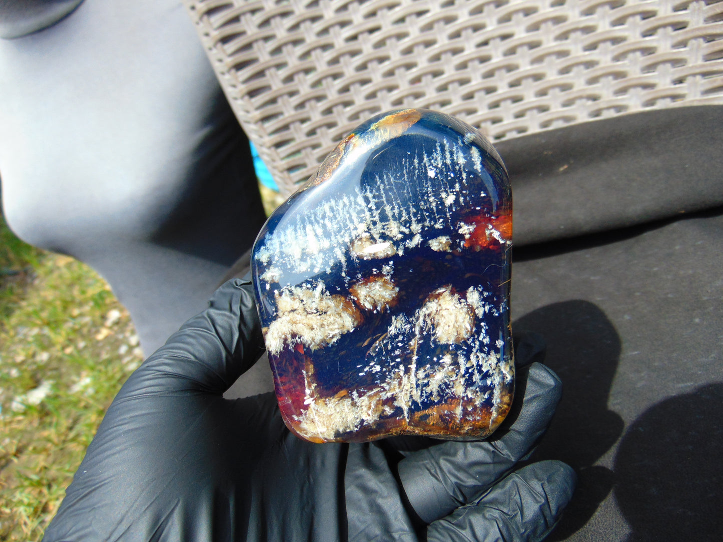 332 Gr Full Polished Indonesian Blue Amber for Healing ML86