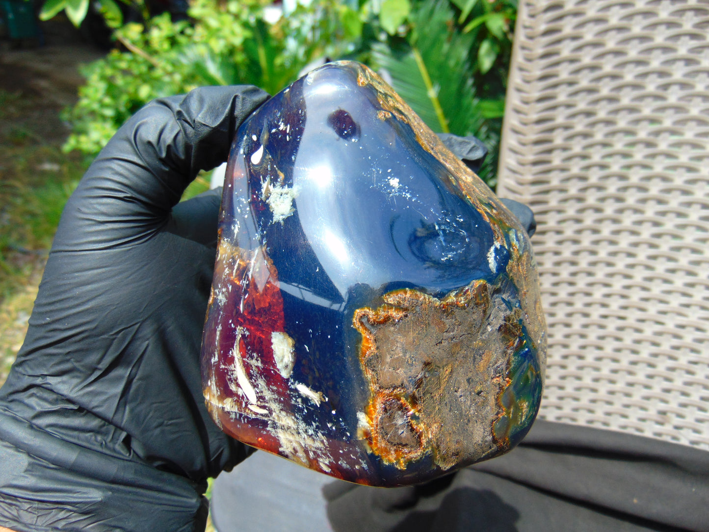 332 Gr Full Polished Indonesian Blue Amber for Healing ML86