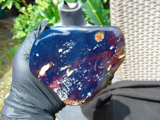 332 Gr Full Polished Indonesian Blue Amber for Healing ML86