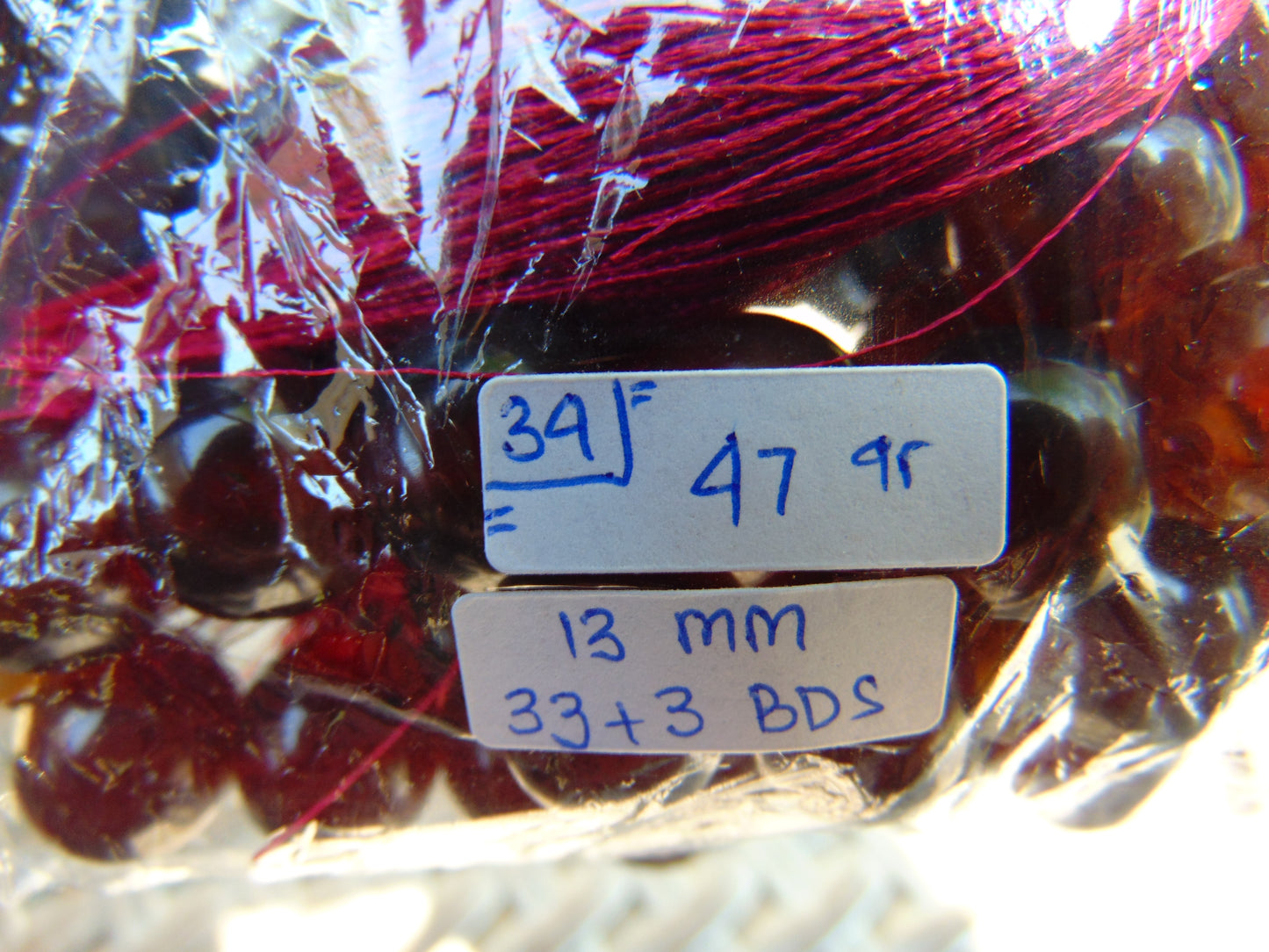 47 gr Hand Tasbih Mesbah Rosary 36 Beads 12 mm Indonesian Cherry Red Amber for Healing No.34