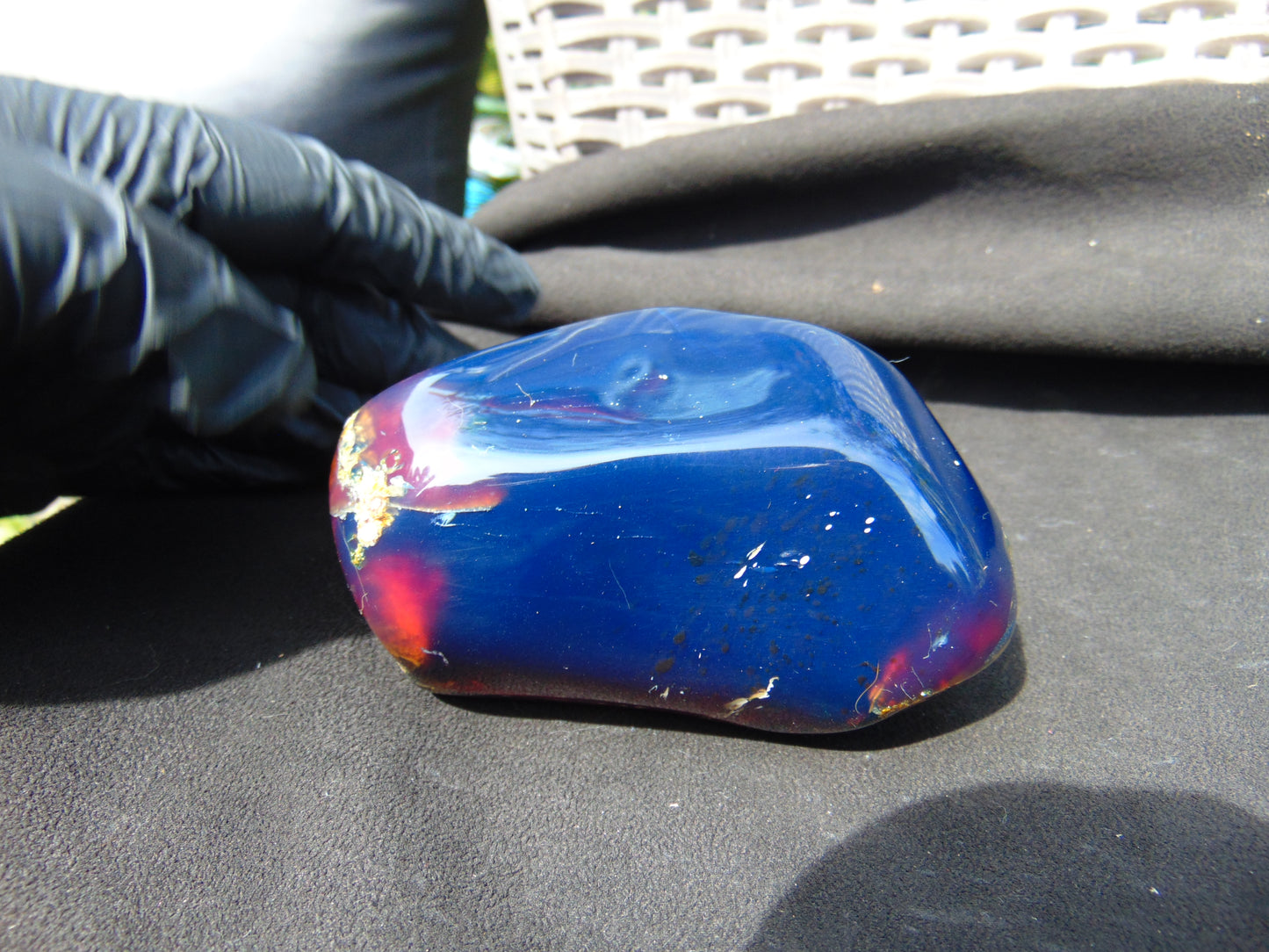 264 Gr Full Polished 105x65x57 Indonesian Blue Amber for Healing ML87