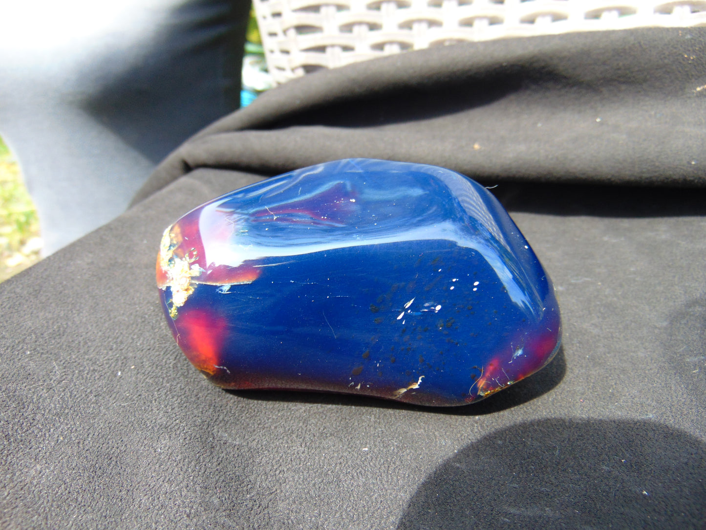 264 Gr Full Polished 105x65x57 Indonesian Blue Amber for Healing ML87