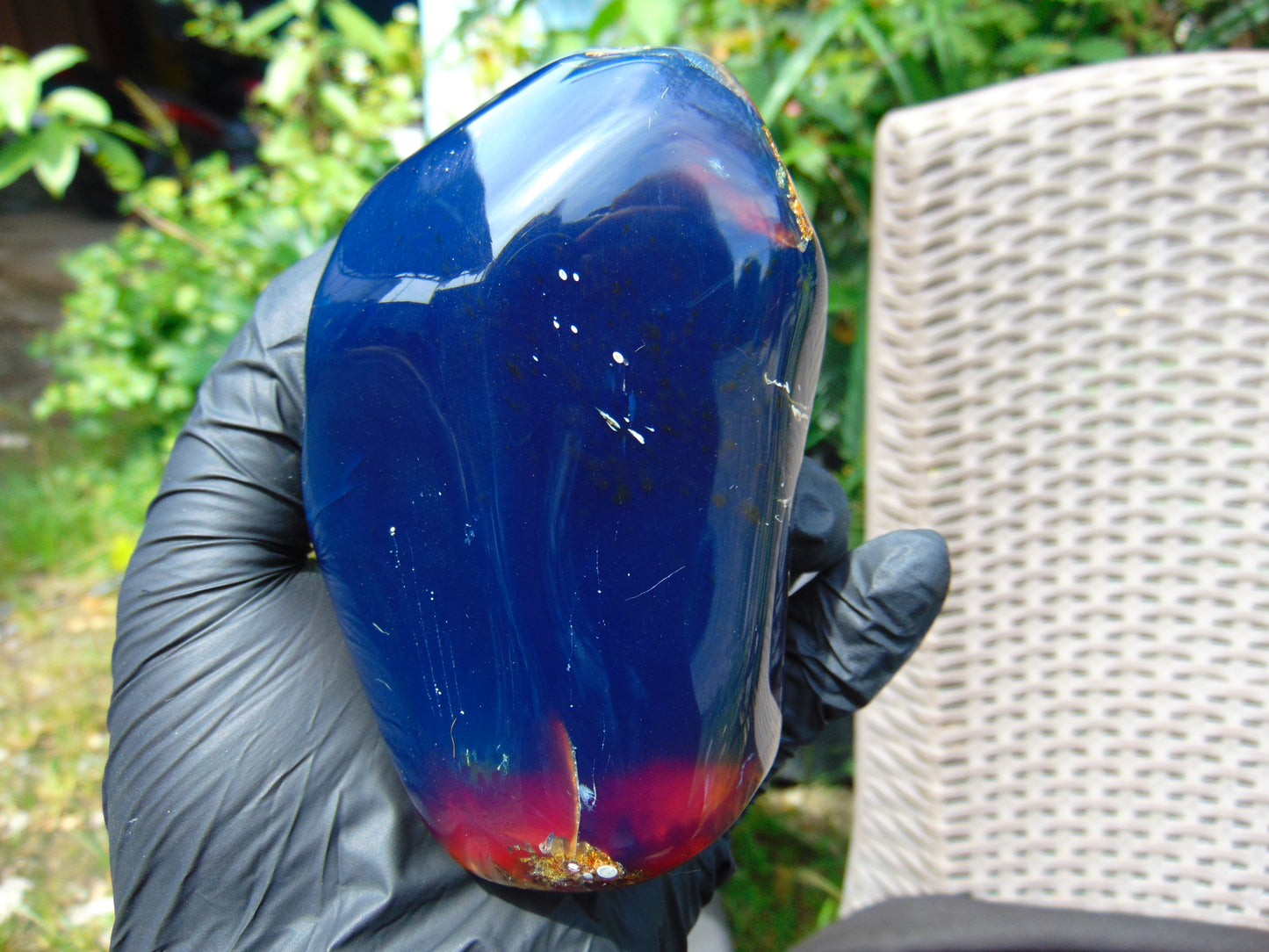 264 Gr Full Polished 105x65x57 Indonesian Blue Amber for Healing ML87