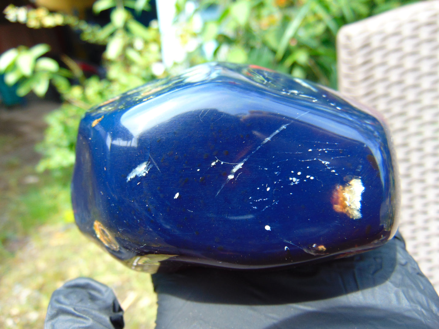 264 Gr Full Polished 105x65x57 Indonesian Blue Amber for Healing ML87