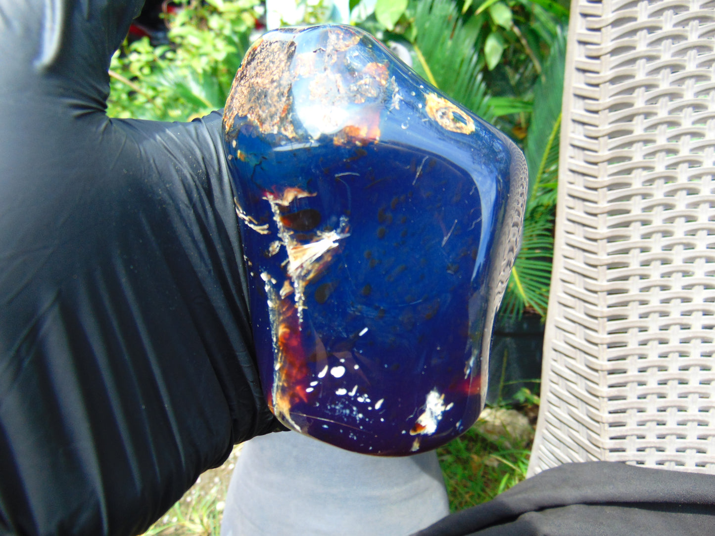 264 Gr Full Polished 105x65x57 Indonesian Blue Amber for Healing ML87