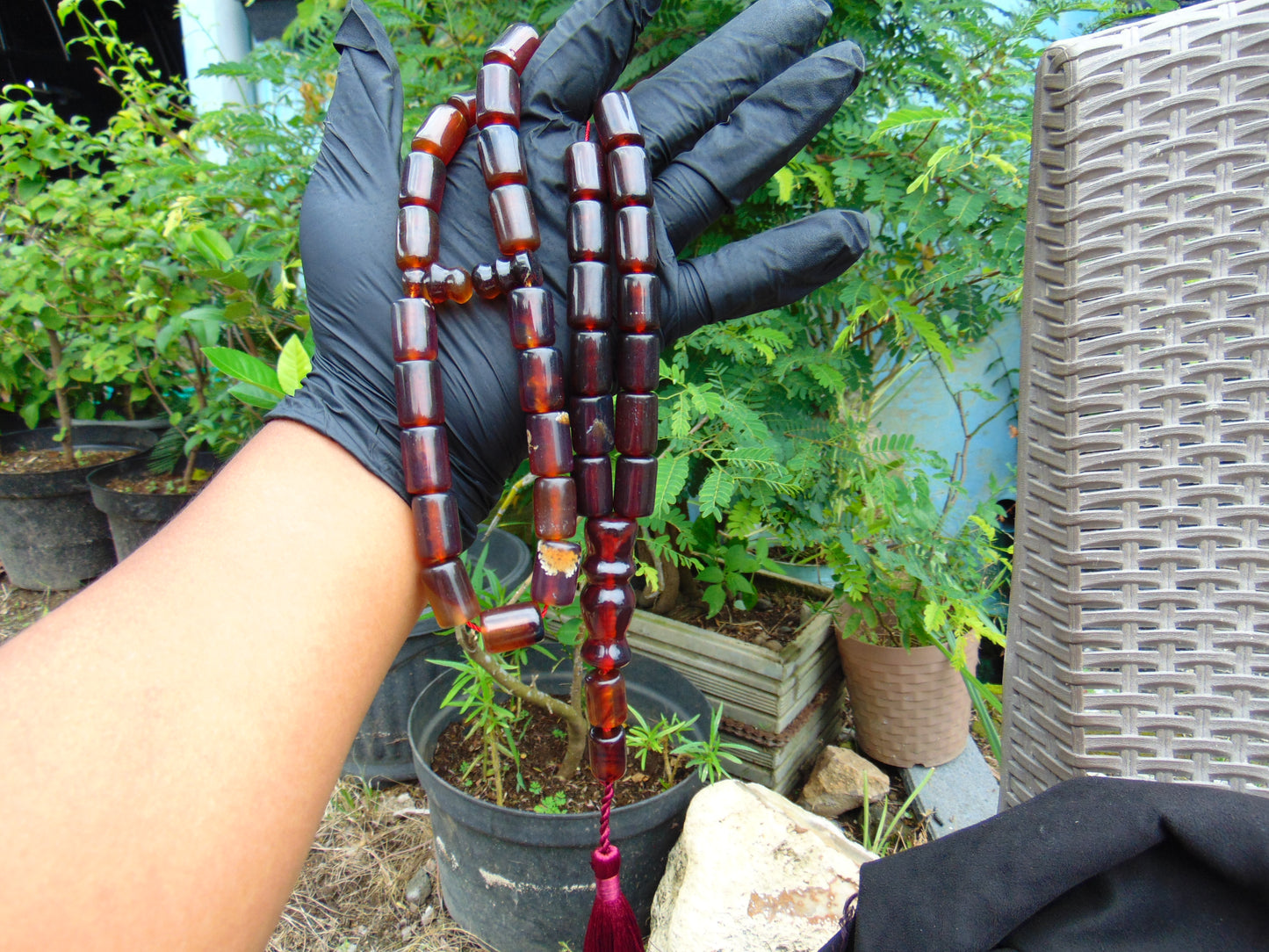 79 gr Komboloi Rosary 33+2 Beads 12x18 mm Indonesian Red Amber for Healing TT12