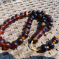 47 gr Hand Tasbih 35 Beads 12 mm Indonesian Black Blue Amber for Healing No.28