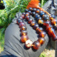 47 gr Hand Tasbih 35 Beads 12 mm Indonesian Black Blue Amber for Healing No.28