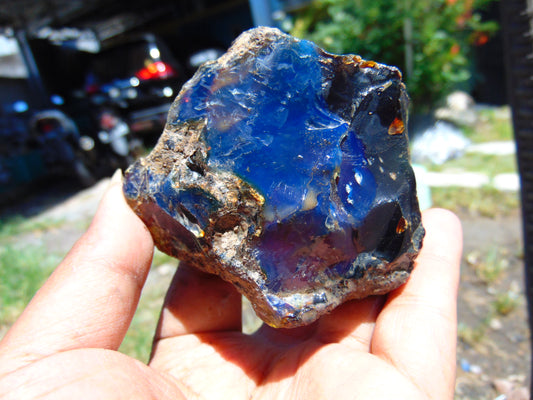 89 gram Rough Raw Indonesian Blue Amber for Healing RBM57