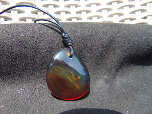 17 gram Pendant Indonesian Blue Red Amber for Healing p61