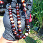48 gr Hand Tasbih Mesbah Rosary 36 Beads 12 mm Indonesian Red White Amber for Healing No 30