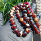 48 gr Hand Tasbih Mesbah Rosary 36 Beads 12 mm Indonesian Red White Amber for Healing No 30