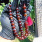 47 gr Hand Tasbih Mesbah Rosary 36 Beads 12 mm Indonesian Red Amber for Healing No 25
