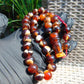 48 gr Hand Tasbih Mesbah Rosary 36 Beads 12 mm Indonesian Yellow white Amber for Healing No.31