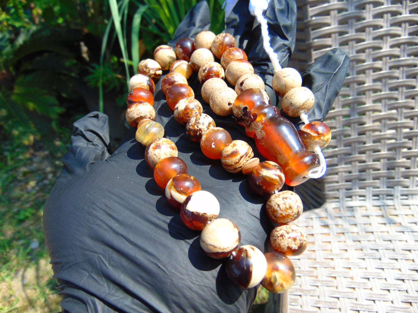 46 gr Hand Tasbih 33+3 Beads 12 mm Indonesian White Amber for Healing No.27