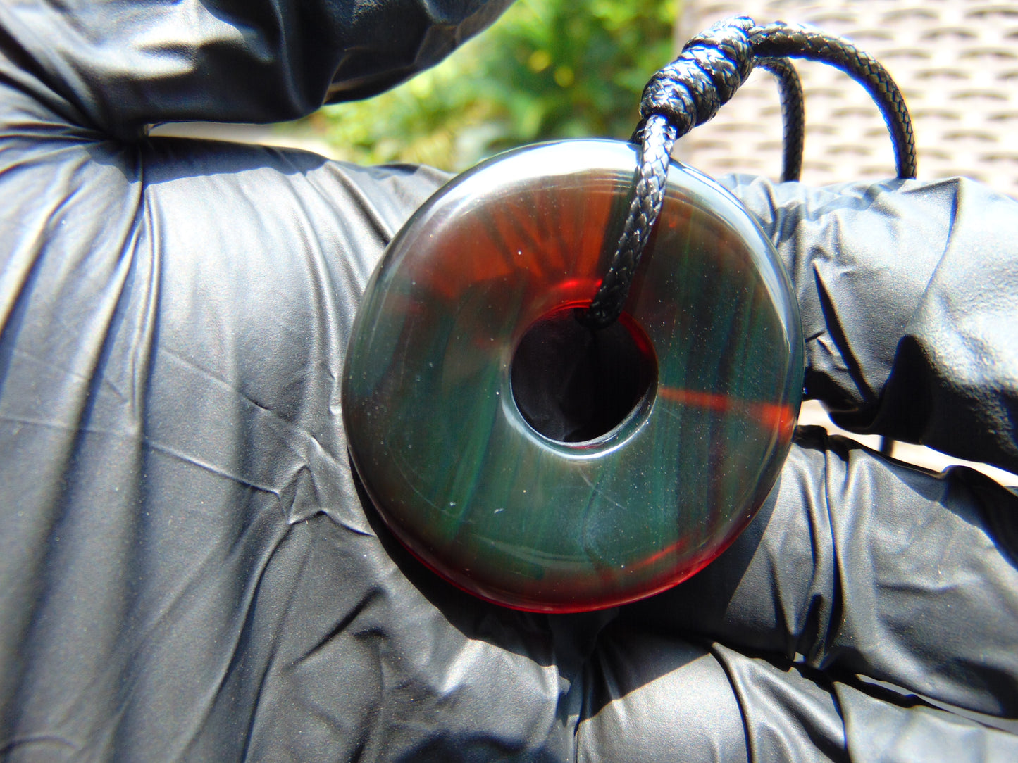 7.2 gr Donut Pendant Indonesian Green Amber for Healing 26N23