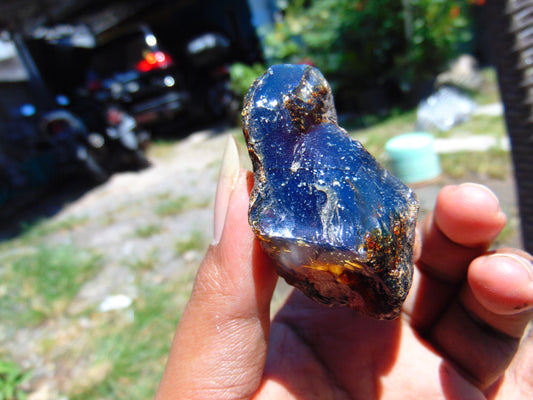 25 gram Rough Raw Indonesian Blue Amber for Healing RBM20