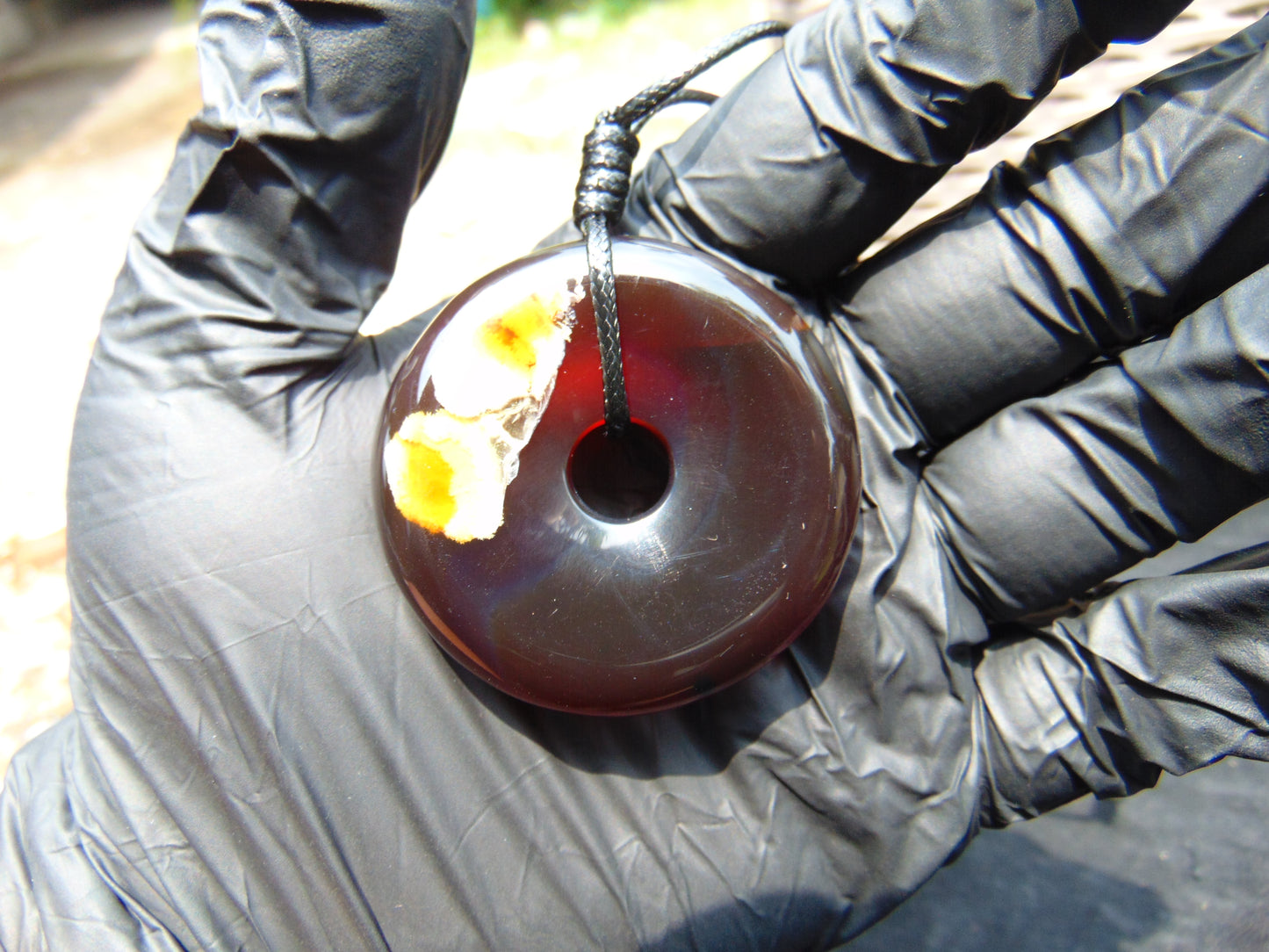 18 gr Donut Pendant Indonesian Crsytal Amber for Healing 26Y28